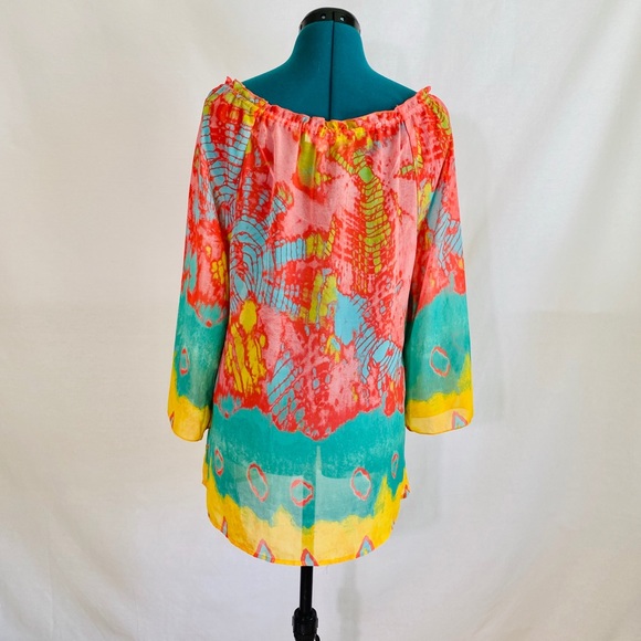 Harlow Zee relaxed fit top tunic rainbow size S - Picture 3 of 5